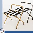 Back Rest Hotel Style Luggage Rack / Black Hotel Luggage Stand With Feet
