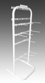 Single Side Wire Floor Display Racks , 6 Tier Hooks Wire Grid Display Racks