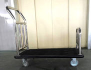 Stainless Steel Hotel Display Stand Luggage Trolley With Full Wrap Around Bumper