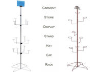 Multiple Ball Cap Display Rack / Metal Clothing Baseball Cap Display Stand