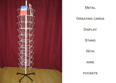 40 Pocket Floor Greeting Card Display Rack OEM Iron Wire Metal Book Display Stand