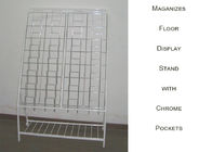 4 Column Magazine Floor Stand , 32 Wire Magazine Display Racks With Caster