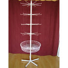 Grocery Spinner Rotating Floor Display Stand With Hooks And Basket