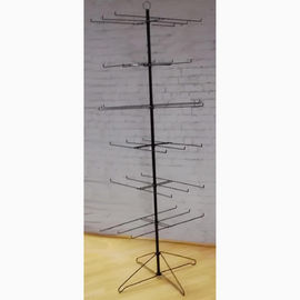 24 Pegs Spinner Rotatable Metal Floor Display Stands In Supermarket