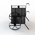 Wine Bottles Cart Food Display Stands With Metal Wire Shelves Two Layers Promotion Wine Cart