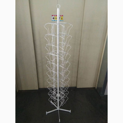 40 Pocket Floor Greeting Card Display Rack OEM Iron Wire Metal Book Display Stand