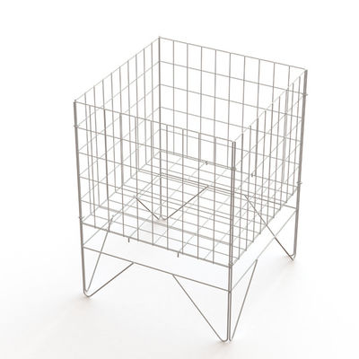 Knock Down 4 Sides Square Wire Basket Display Stand