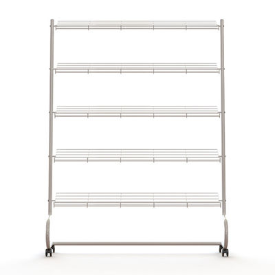 Wire Sloped Shelves Shoe Rack Floor Standing Multiple Layer Chrome Layer Stand for Shoes