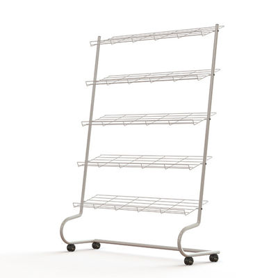 Wire Sloped Shelves Shoe Rack Floor Standing Multiple Layer Chrome Layer Stand for Shoes