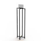 Square Cushion Folded Metal Floor Display Stands , Iron Display Rack With 4 Caster