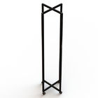 Square Cushion Folded Metal Floor Display Stands , Iron Display Rack With 4 Caster