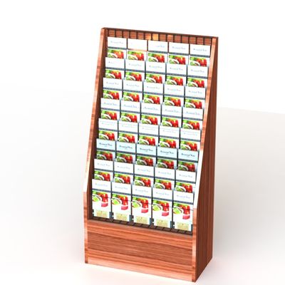 11 Tiered Literature Floor Stand MDF And Metal Display Rack For Brochures Holder