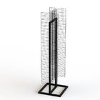 Powder Wings Fixture Metal Floor Display Stands With Tube Base 1" Wire Grid Wall