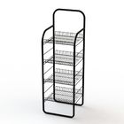 Four Wire Baskets Floor Grocery Display Stands Multi Tiers Convenience Store Display Racks