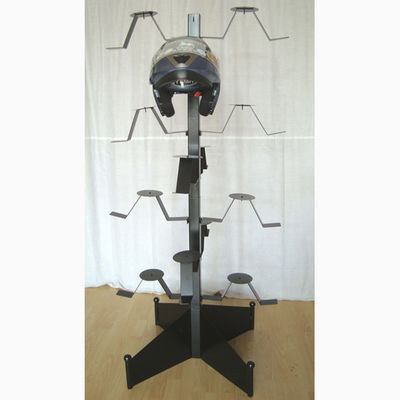 Full Motorcycle Helmets Metal Equipment Rack Adjustable With Casters