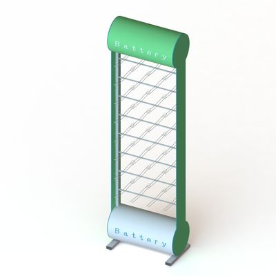 Tubular Sturdy Battery Display Rack With Double Sides Metal Pegs