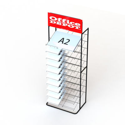 KD Construction A3 Papers Black Metal Display Rack With Wire Shelves