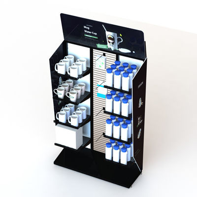 Water Bottles Mugs Grocery Display Racks Knockdown With Shelves And Hooks