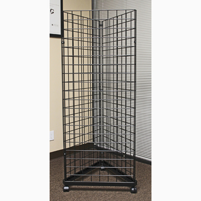 Three Sides Triangle Grocery Store Display Racks For Supmarket Metal Gridwall