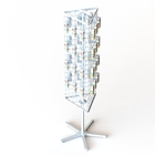 3 Sides Wire Grid Spinner Display Floor Stand With Triangle Shaped Grid Panel