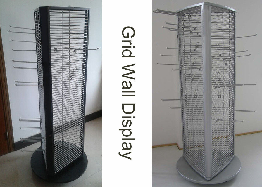 Rotating Triangle Wire Grid Display Stands