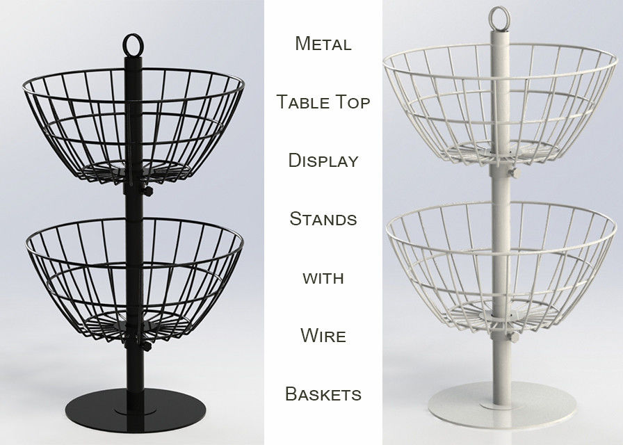 2 Baskets Metal Table Top Display Stands