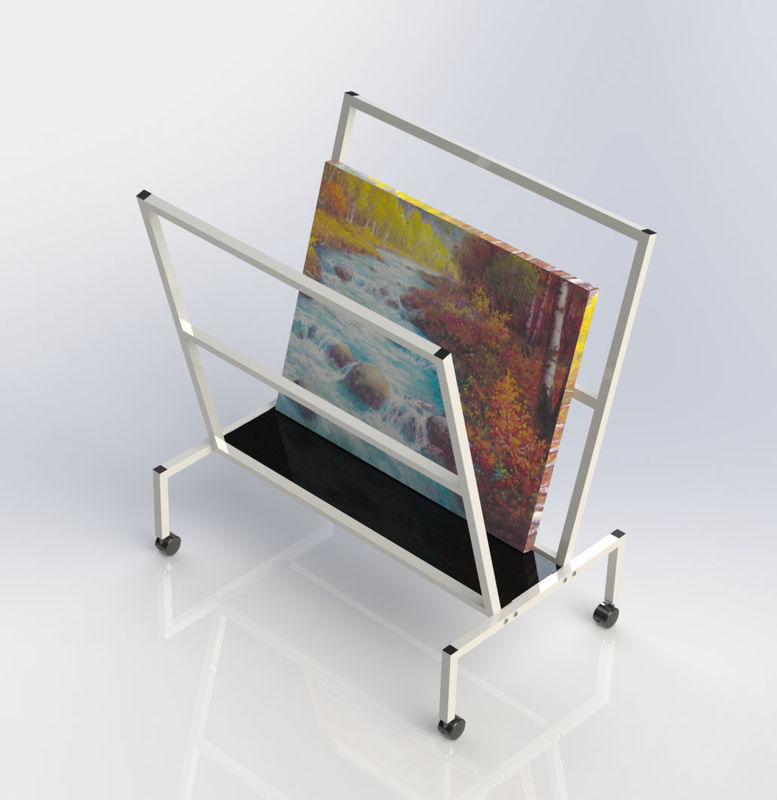 V - Shape Metal Oil Painting Frame Office Display Shelves Arts Bin Storage Stand