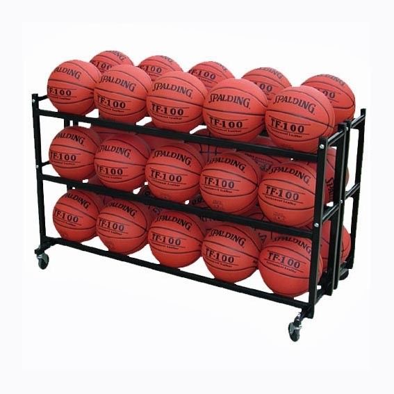 3 Tier Basketball Metal Display Steel Double 3 Tier Basketball Storage Metal Display Rack For 30 Balls