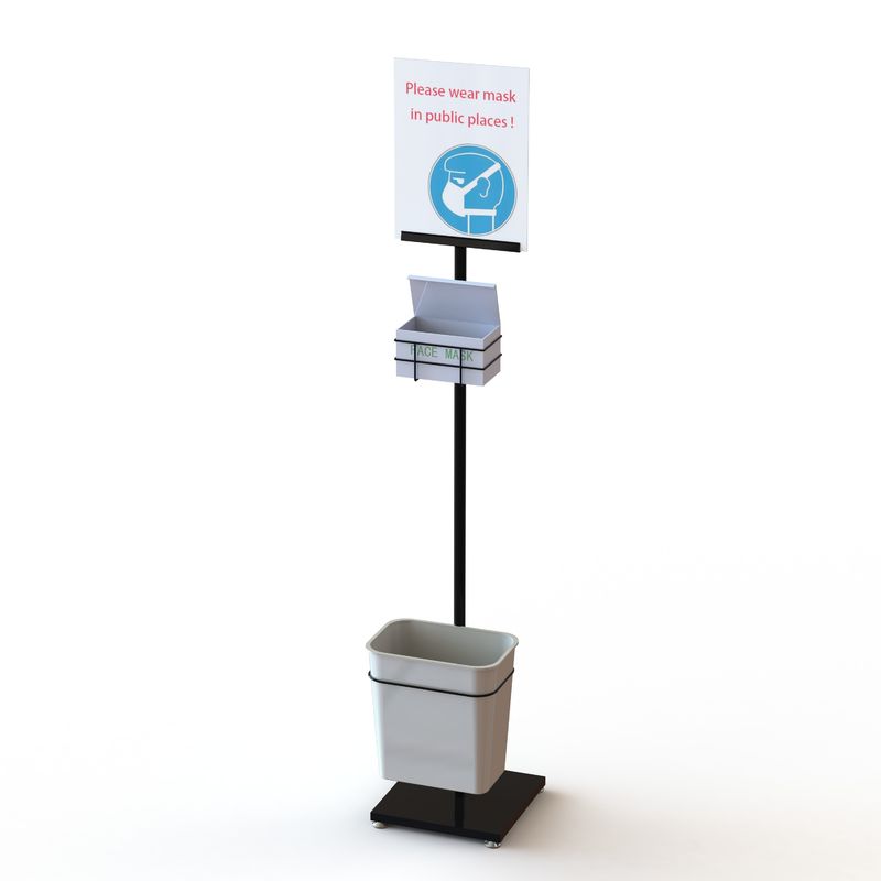 Floor Standing Sanitation Stand With Sign Holder