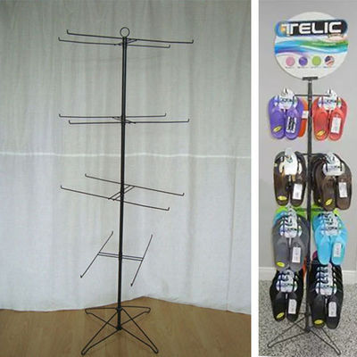 Slipper Flip Flops Metal Floor Stand Custom Made Shoe Spinner Display Rack